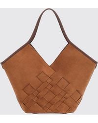 Hereu - Calella Flared Suede Tote Bag With Double Handle And Internal Pouch - Lyst