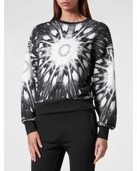 Philipp Plein - Cotton Crewneck Sweatshirt With Abstract Logo Print - Lyst