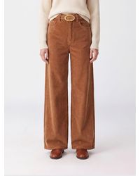Twinset - Wide-Leg Corduroy Trousers With A Five-Pocket Design - Lyst
