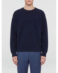 Jil Sander - Pullover Aus Wollmischung Mit Rundhalsausschnitt Und Überschnittenen Schultern - Lyst