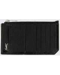 Saint Laurent - Tiny Cassandre Kreditkartenetui Aus Aalhaut - Lyst