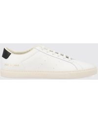Common Projects - Achilles Low-Top Smooth Leather Sneakers With Printed Logo - Lyst