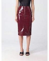 Self-Portrait - High-Waisted Patent-Effect Midi Pencil Skirt - Lyst