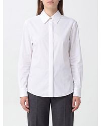 Sportmax - Slim Fit Cotton Shirt With Concealed Placket - Lyst