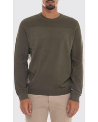 BOSS - Wool Blend Crew Neck Jumper With Tone-On-Tone Logo And Ribbed Trims - Lyst
