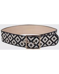 Max Mara - Palato Cotton Belt With Jacquard Diamonds - Lyst