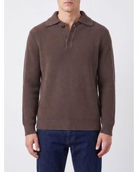 Ballantyne - Slim Fit Long-Sleeved Wool Polo Shirt - Lyst