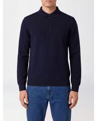 BOSS - Long-Sleeved Knit Polo Shirt - Lyst