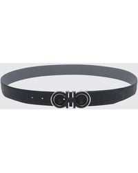 Ferragamo - Gancini Reversible Calfskin Leather Belt With Buckle - Lyst