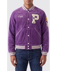 Polo Ralph Lauren - Velvet Varsity Bomber Jacket With Patches And Embroidery - Lyst