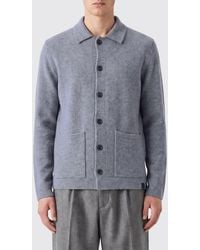 Zanone - Slim Fit Virgin Wool Cardigan With Collar And Patch Pockets - Lyst