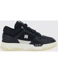 Amiri - Ma-1 Leather And Mesh Sneakers With Monogram And Padded Ankle - Lyst