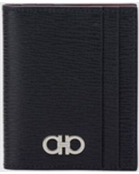Ferragamo - Gancini Embossed Calfskin Leather Bifold Card Holder - Lyst