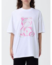 DISCLAIMER - Oversized Cotton T-Shirt With Teddy Bear Print And Crew Neck - Lyst