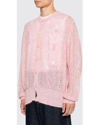 Magliano - Embroidered Mohair And Wool Blend Cardigan With Button Closure - Lyst