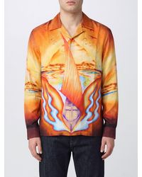 CASABLANCA - Long-Sleeved Silk Shirt With All-Over Graphic Print - Lyst