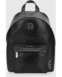 Philipp Plein - Crocodile Print Leather Backpack - Lyst