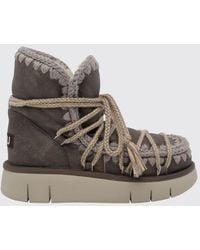 Mou - Eskimo Bounce Suede Ankle Boots With Contrast Stitching - Lyst