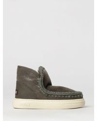 Mou - Eskimo Nubuck Ankle Boots With Crochet Stitching And Wool Lining - Lyst