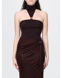Elisabetta Franchi - Cut-Out Viscose Bodysuit Top - Lyst