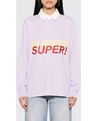 JW Anderson - Long-Sleeved Slogan Print Cotton Polo Shirt - Lyst