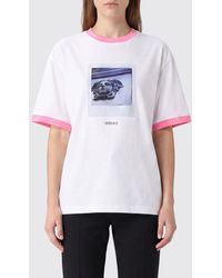 Versace - Medusa Graphic Print Cotton T-Shirt With Contrast Profiles - Lyst