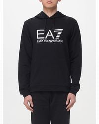 EA7 - Cotton Hoodie With Logo - Lyst