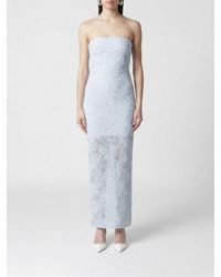 ROTATE BIRGER CHRISTENSEN - Floral Motif Mesh Midi Dress - Lyst