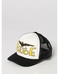 Rhude - Cotton Baseball Cap With Embroidered Logo And Rigid Visor - Lyst