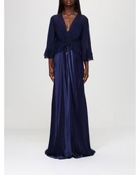 Alberta Ferretti - Long Satin Dress - Lyst