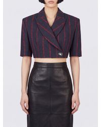 Vivienne Westwood - Cropped Double-Breasted Virgin Wool Blazer With Short Sleeves - Lyst