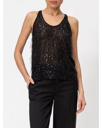 Twinset - Off-The-Shoulder Sequined Crêpe Evening Top - Lyst