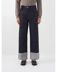 JW Anderson - Twisted Workwear Wide-Leg Cotton Denim Jeans With Asymmetric Closure - Lyst