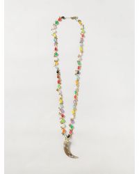 ALLUJEWELS - Halskette Butterfly Aus Metall Und Harz Mit Charms Und Perlen - Lyst