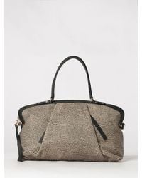 Borbonese - Frame Polka Dot Recycled Nylon Boston Bag With Leather Details - Lyst