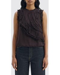 Pinko - Viscose Top With Ruffles - Lyst