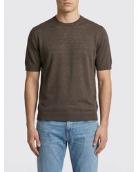 Zanone - Rundhals-Pullover Aus Leinen Und Baumwolle - Lyst