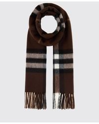 Burberry - Fringed Hem Check Pure Cashmere Scarf - Lyst