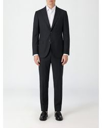 Lardini - Single-Breasted Virgin Wool Suit With Flap Pockets - Lyst