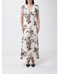 Liu Jo - Satin Midi Dress With Floral Print - Lyst