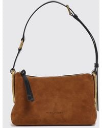Marc Jacobs - Suede Leather Shoulder Bag With Metallic Double J Logo - Lyst