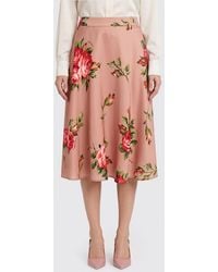 Dolce & Gabbana - Dolce &Amp Gabbana Stretch Silk Midi Skirt - Lyst
