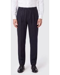 Eleventy - Straight Fit Wool And Cashmere Trousers With Elasticated Waist - Lyst