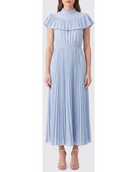 N°21 - Sleeveless Pleated High-Neck Crêpe Midi Dress By - Lyst