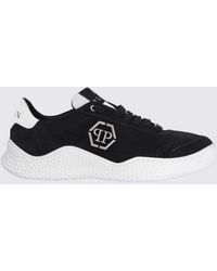 Philipp Plein - Low Top Leather And Suede Sneakers With Hexagon Logo - Lyst