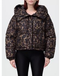 Save The Duck - Animal Print Puffer Jacket With Sailor Collar - Lyst