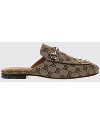 Gucci - Gg Jacquard Monogram Canvas Princetown Slippers - Lyst