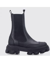 Ganni - Cleated Mid Chelsea Boots - Lyst
