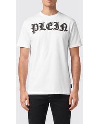 Philipp Plein - Gothic Cotton T-Shirt With Contrasting Logo Print On The Chest - Lyst