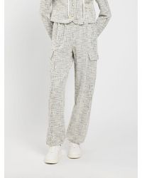 Twinset - Cotton Blend Cargo Trousers With Drawstring And Sequin Appliqué - Lyst